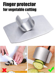 Safety finger guard, Stainless steel protector, Anti-cut kitchen tool, Durable hand shield, Vegetable cutting safety, Knife blade protector, Ergonomic finger guard, Essential kitchen gadget, Hygienic cutting aid, Home finger protection.
