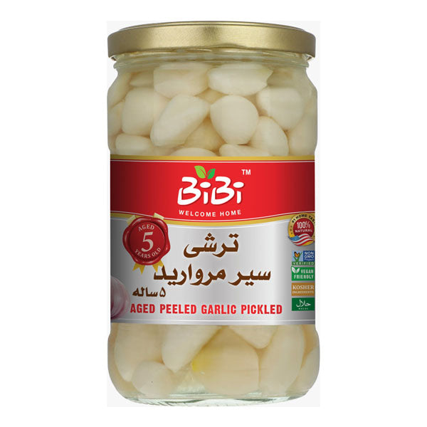 5 Years Aged Peeled Garlic Pickled 700 gr (ترشی سیر مروارید پنج ساله همدان)
